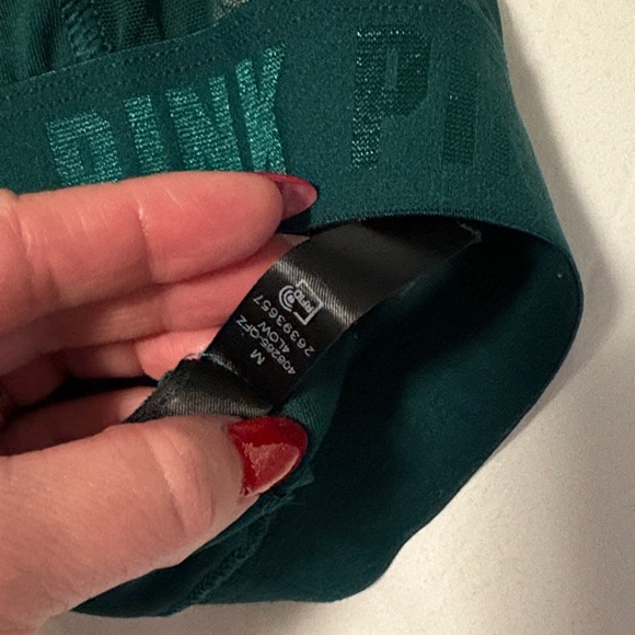 PINK Victoria's Secret Sports Bras - Dark Green and White Size- Medium - Picture 10 of 11
